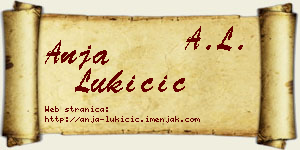 Anja Lukičić vizit kartica